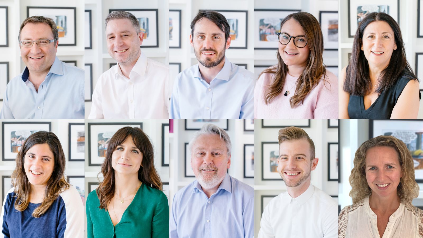 Top Row – Jonny Popper, Duncan Hepburn, Chris Madel, Helena Carrie, Jane Groom Bottom Row – Jenna Goldberg, Natalia Musial, Robert Gordon Clark, Sam Emery, Suzi Lawrence